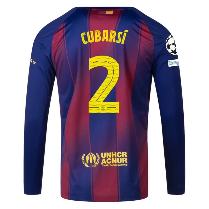 Pau Cubarsí Barcelona 25/26 Long Sleeve UCL Home Jersey