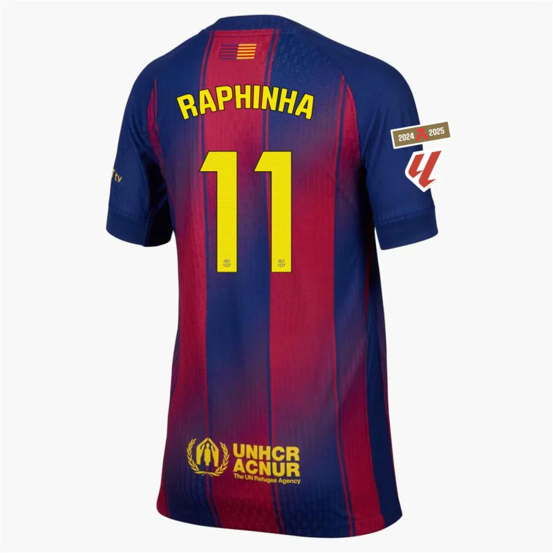Raphinha Barcelona 25/26 Authentic Youth Home Jersey