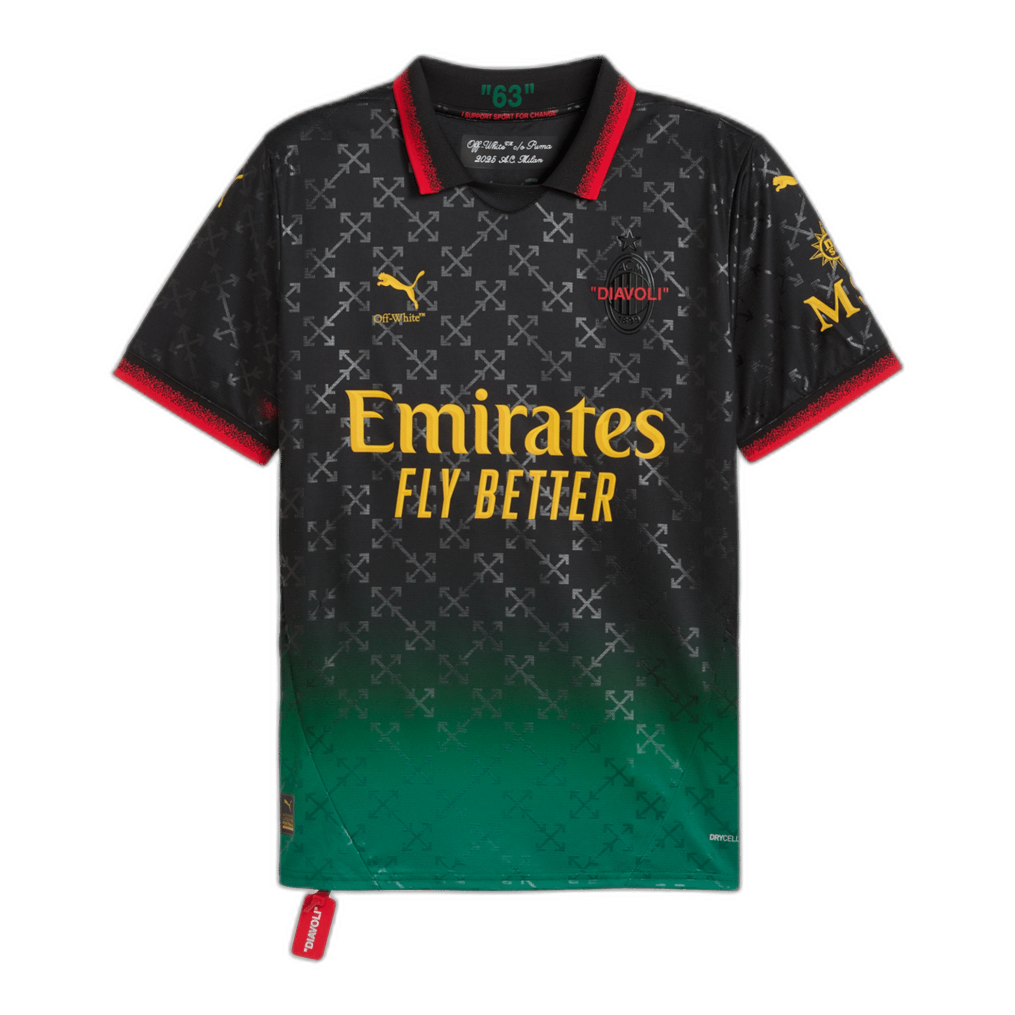 AC Milan x Off-White 2025 Black Limited Edition Fourth Jersey