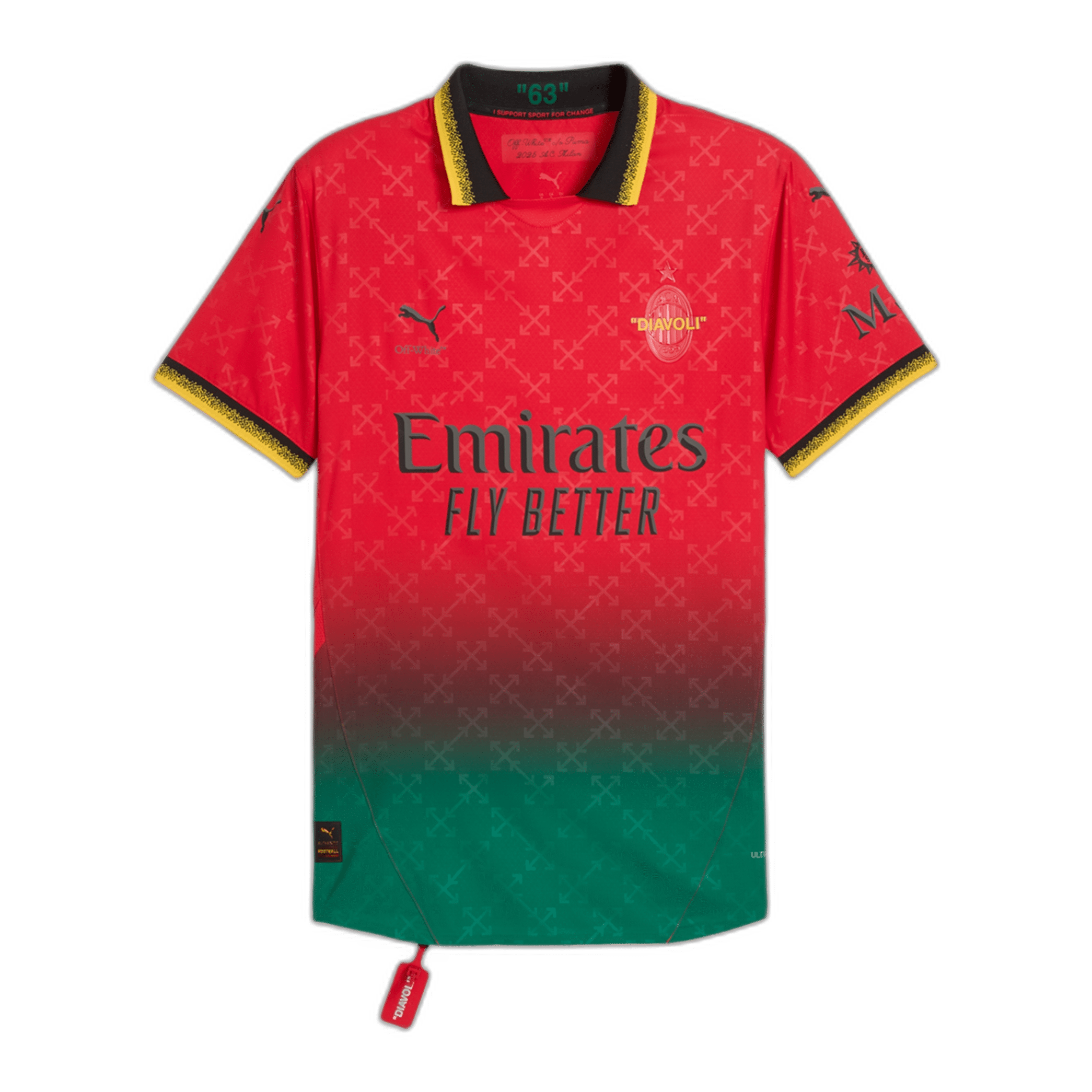 AC Milan x Off-White 2025 Authentic Scarlet Limited Edition Fourth Jersey