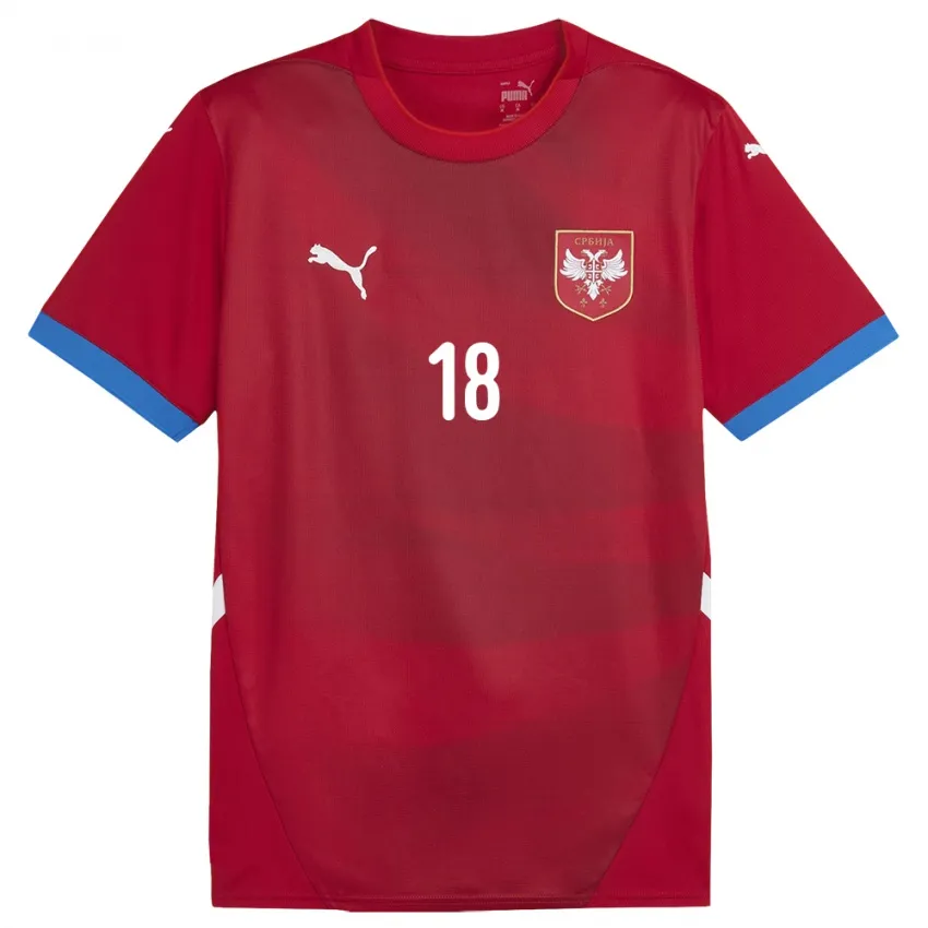 Dušan Vlahović Serbia 2024/25 Home Jersey - Image 2
