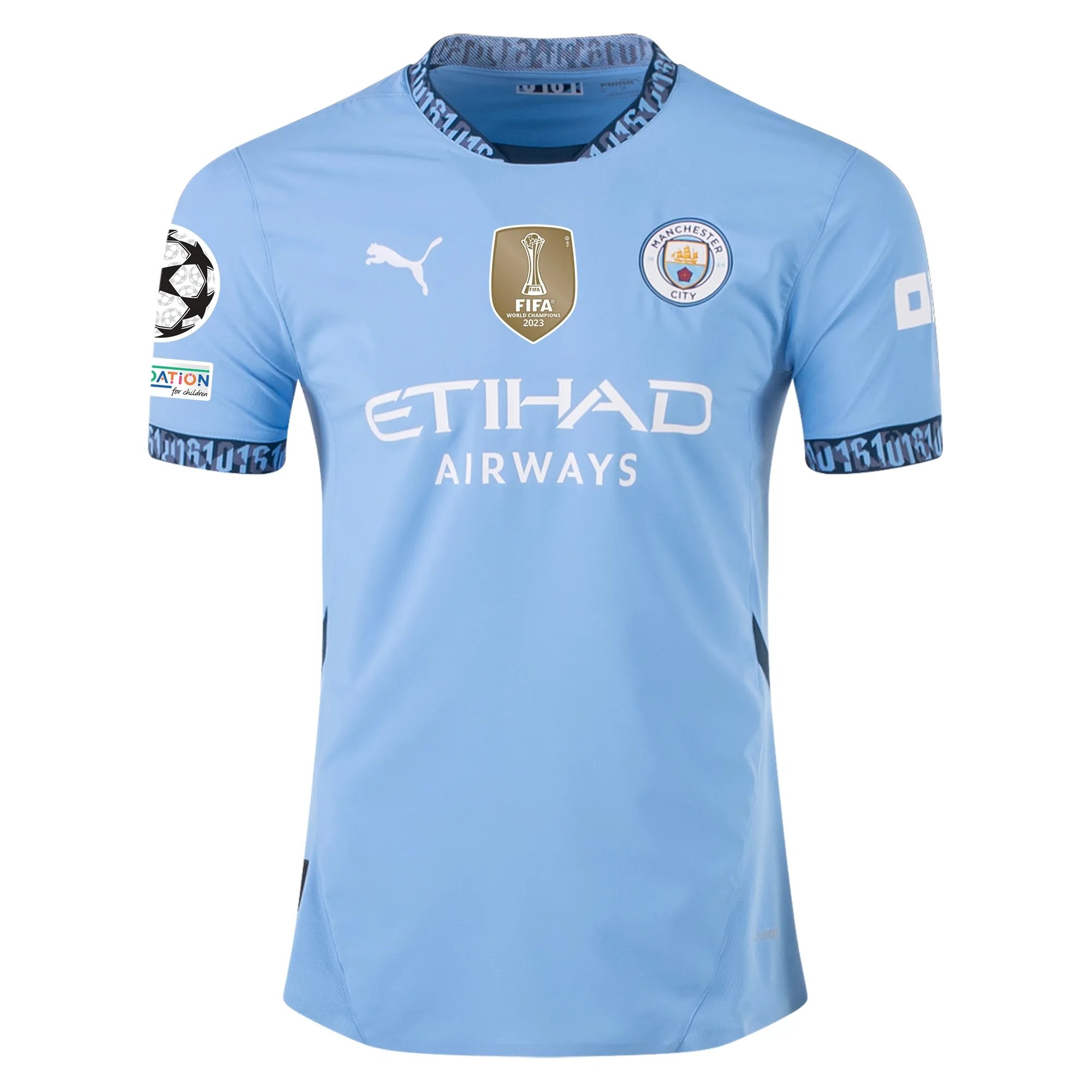 Erling Haaland Manchester City 2024/25 Authentic UCL Home Jersey - Image 2