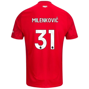 Nikola Milenkovic Nottingham Forest 2024/25 Home Jersey