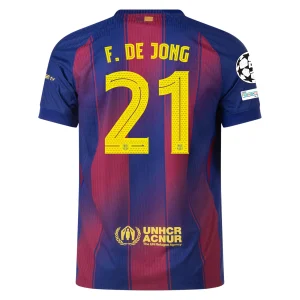 Frenkie de Jong Barcelona 2025/2026 Authentic UCL Home Jersey