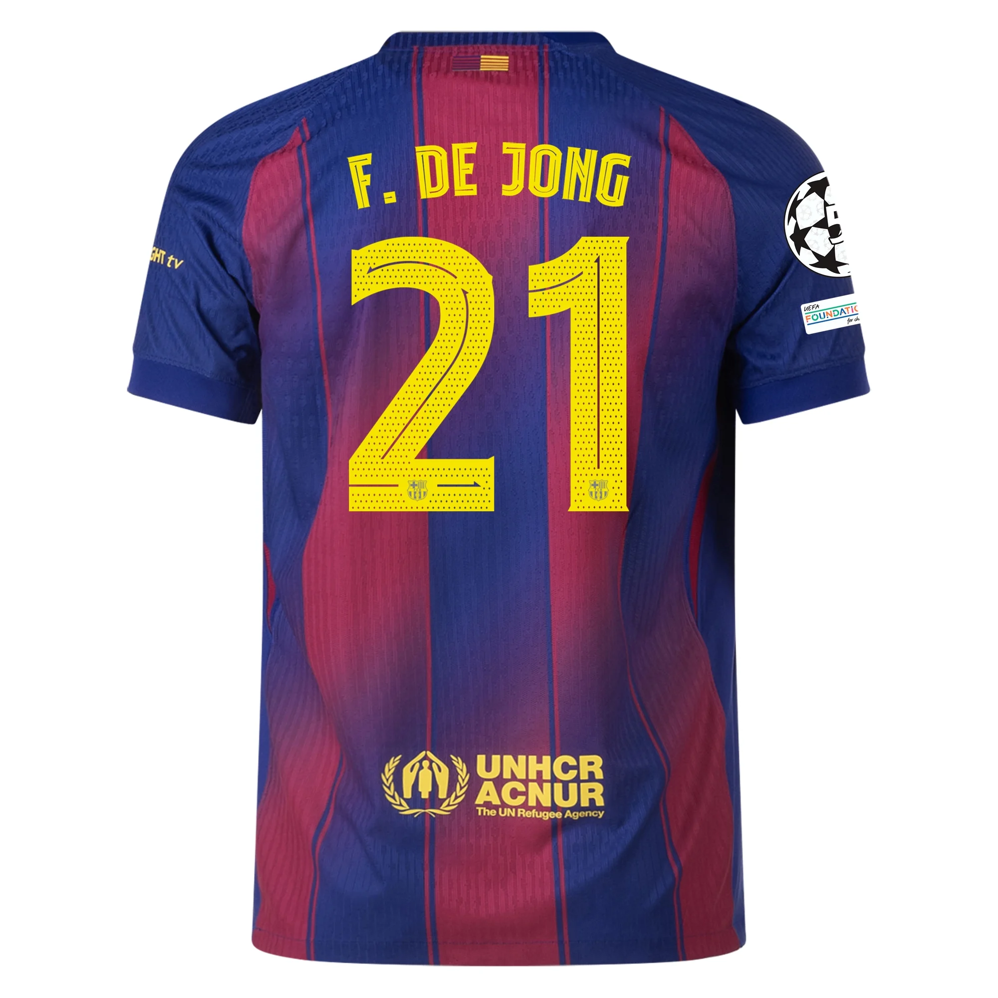 Frenkie de Jong Barcelona 2025/2026 Authentic UCL Home Jersey